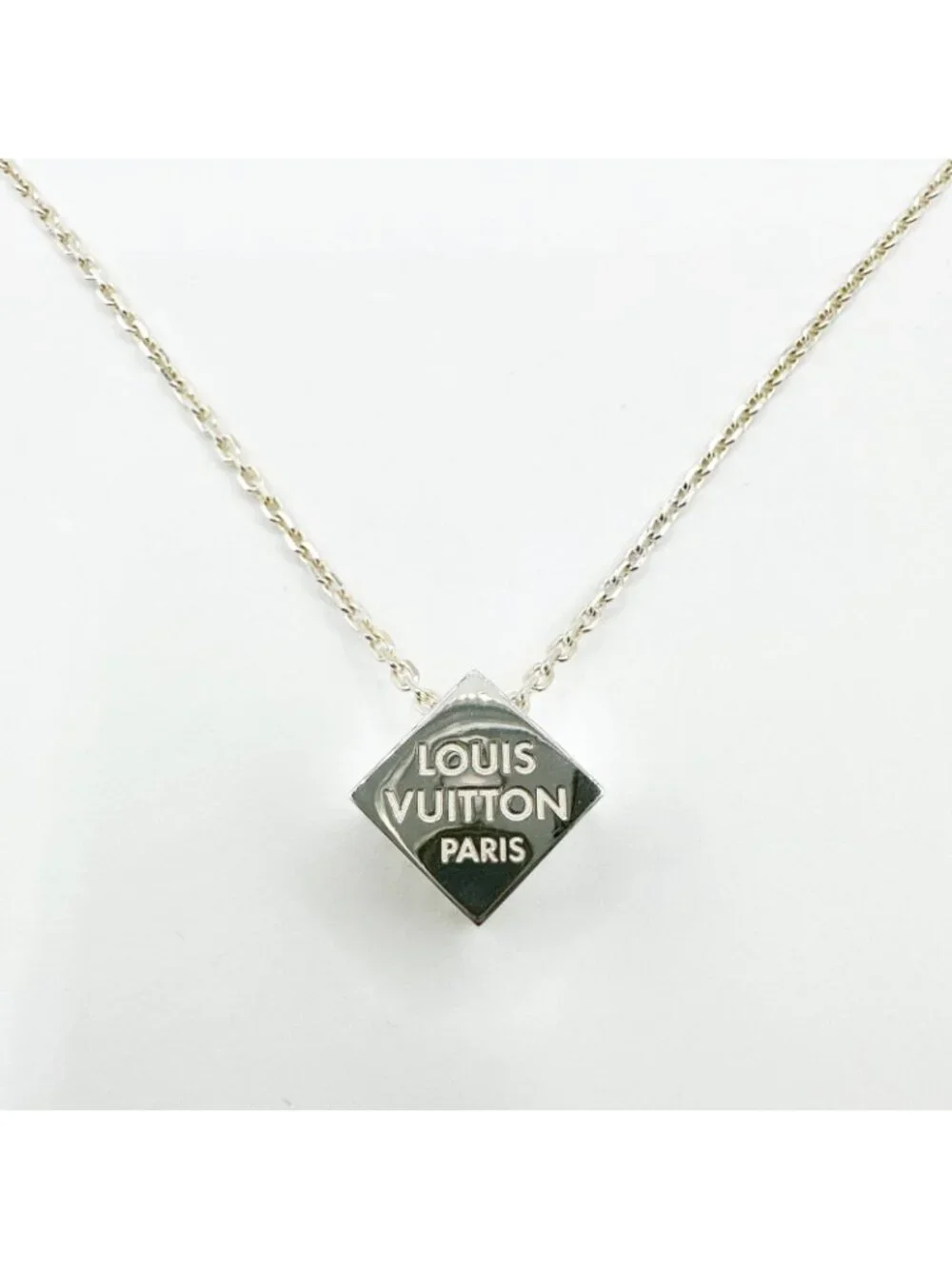 Louis Vuitton Necklace LV Cube Silver